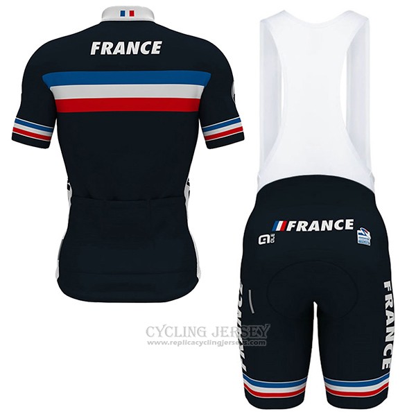 2017 Cycling Jersey France Black Short Sleeve and Bib Short